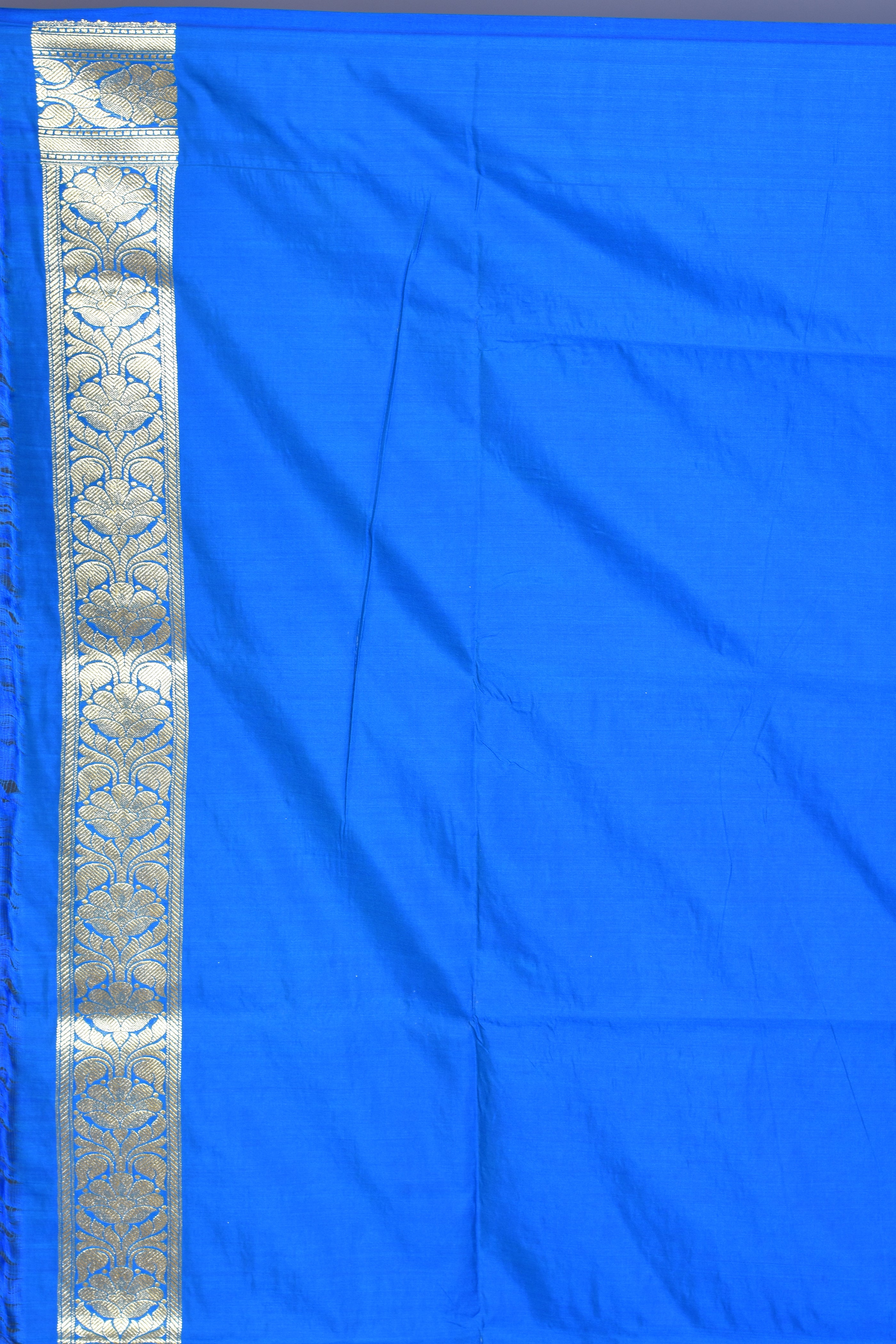 Bright Blue Half & Half Banarasi Saree with Blouse Piece - Keya Seth Exclusive