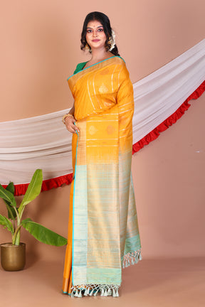 Mustard Blended Handloom Saree - Keya Seth Exclusive