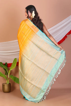 Mustard Blended Handloom Saree - Keya Seth Exclusive