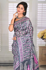 Load image into Gallery viewer, Grey Pink Printed Semi Silk Saree - Keya Seth Exclusive
