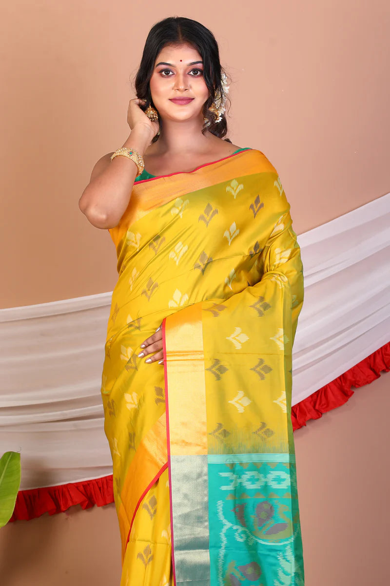 Olive Green Blended Handloom Saree - Keya Seth Exclusive