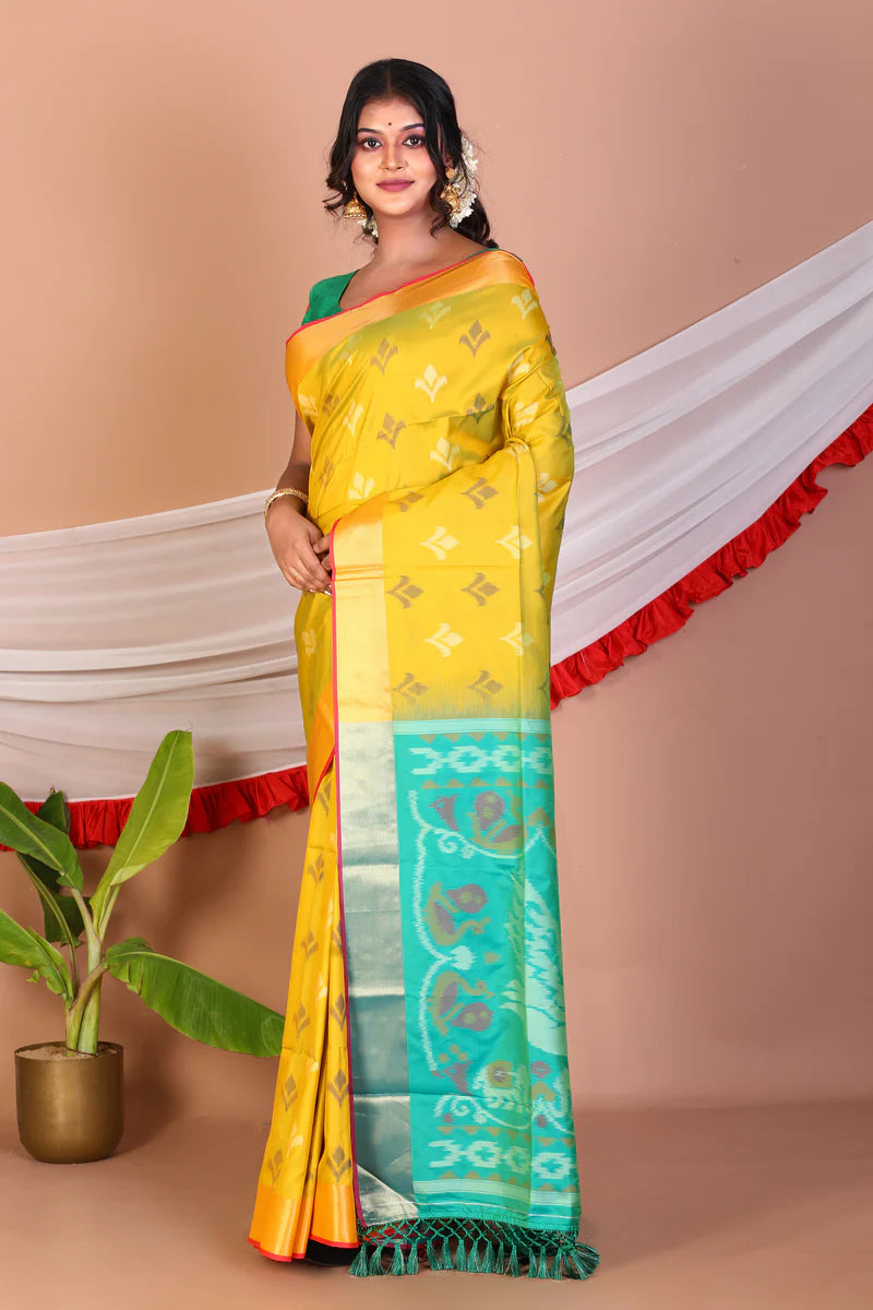 Olive Green Blended Handloom Saree - Keya Seth Exclusive
