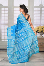 Load image into Gallery viewer, Sky Blue Printed Semi Silk Saree - Keya Seth Exclusive
