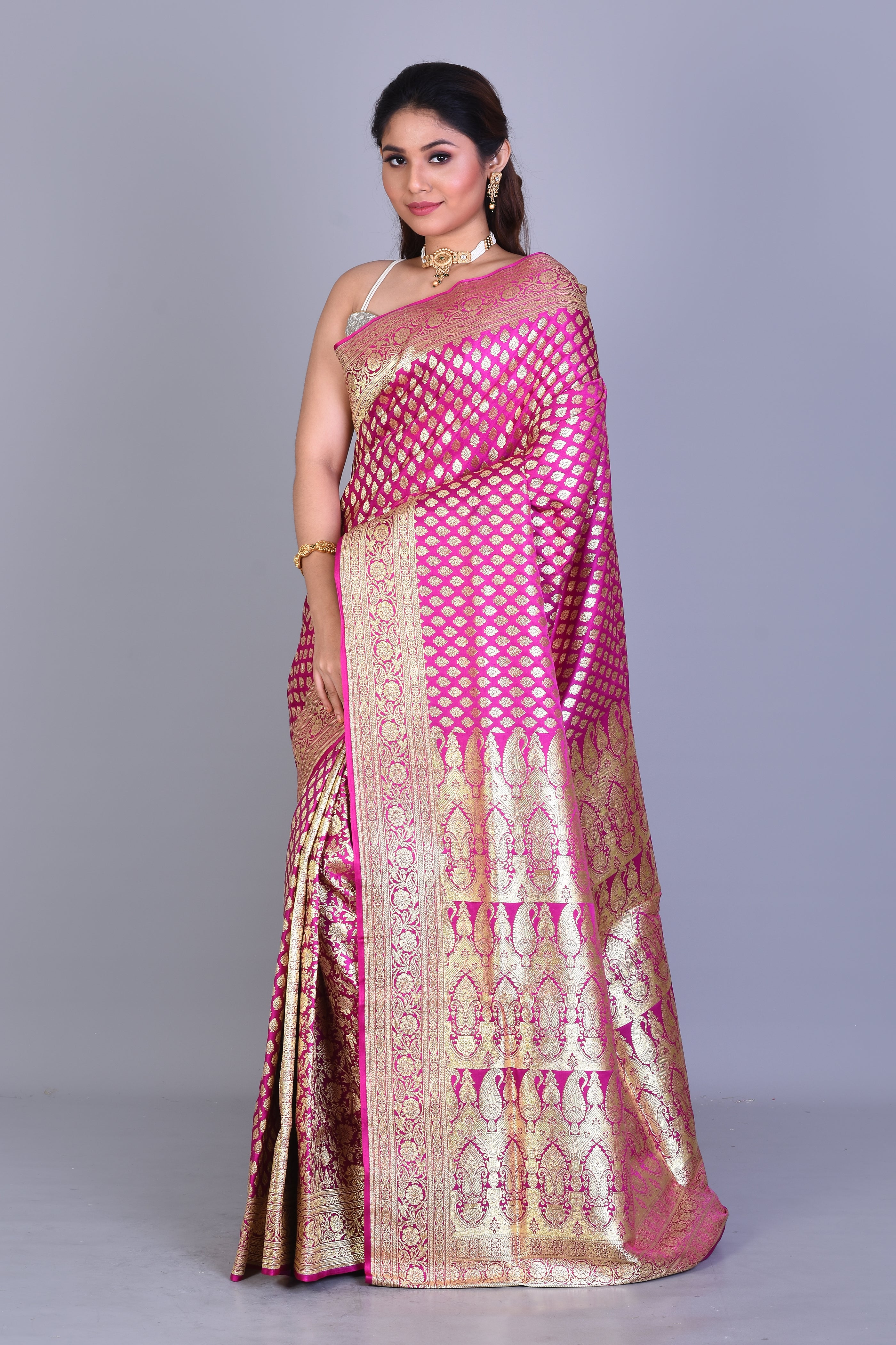 Pink Patli Pallu Banarasi Saree with Blouse Piece - Keya Seth Exclusive