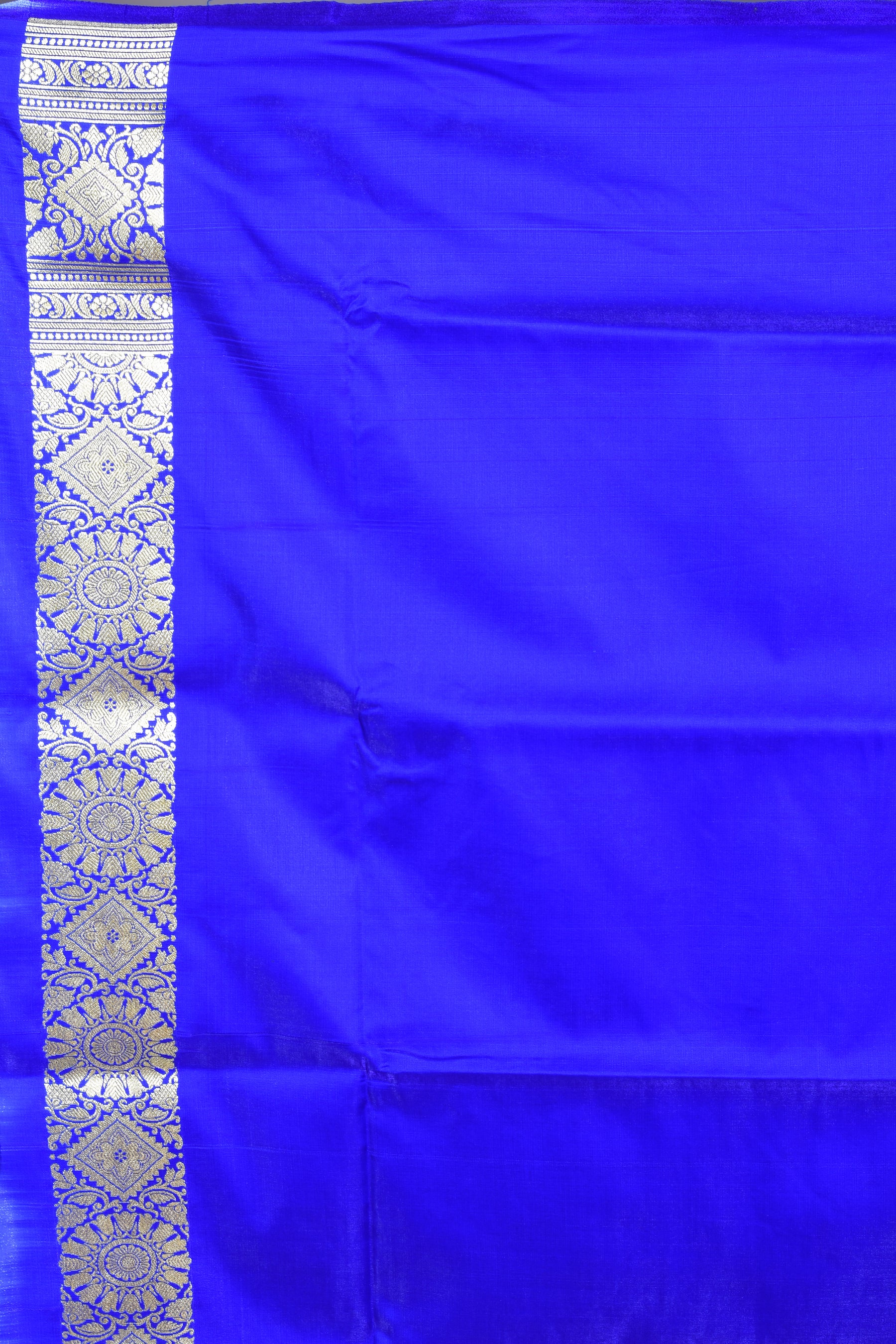 Royal Blue Patli Pallu Banarasi Saree with Blouse Piece - Keya Seth Exclusive