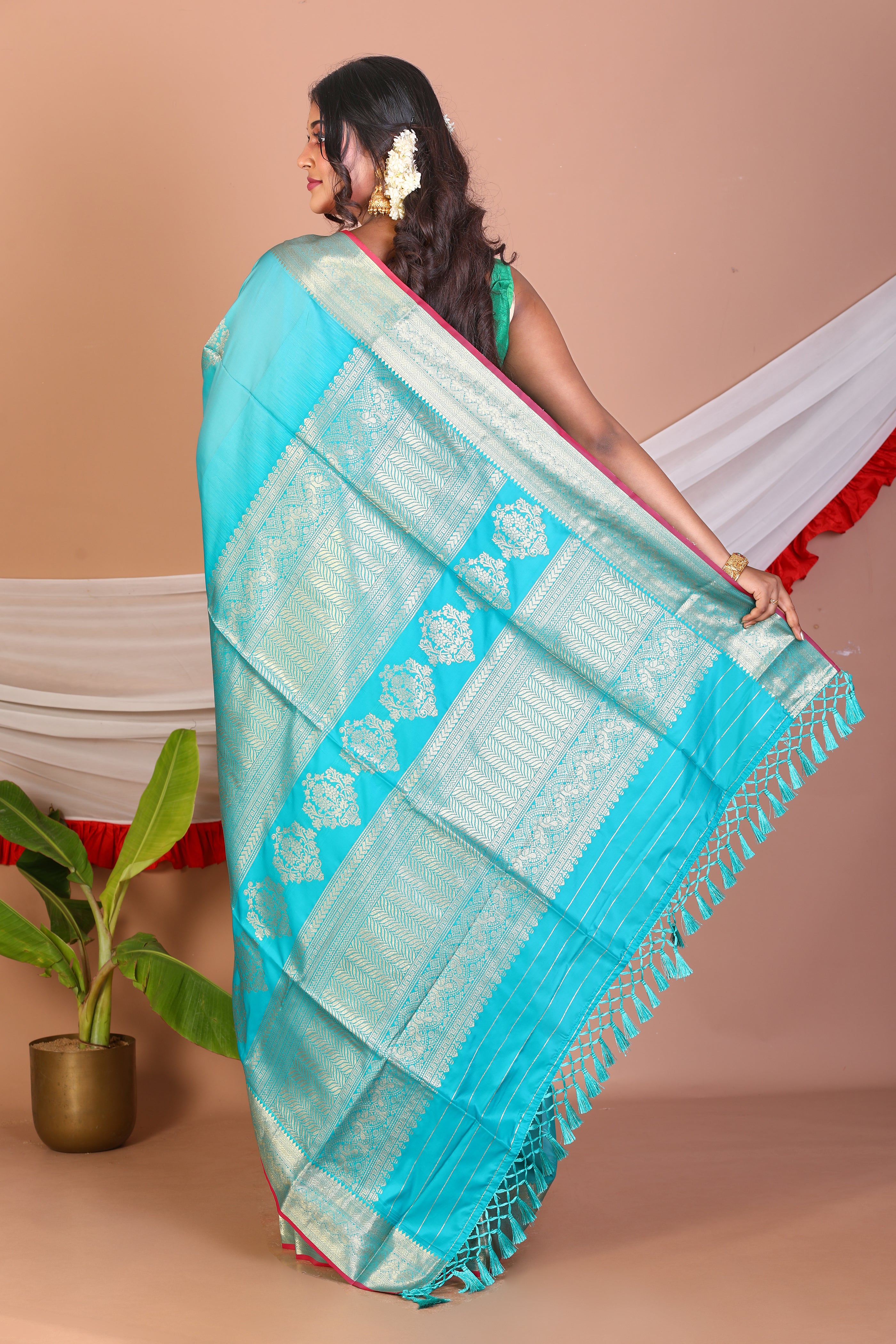 Blue Blended Handloom Saree - Keya Seth Exclusive
