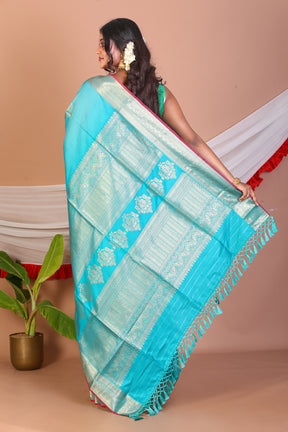 Blue Blended Handloom Saree - Keya Seth Exclusive