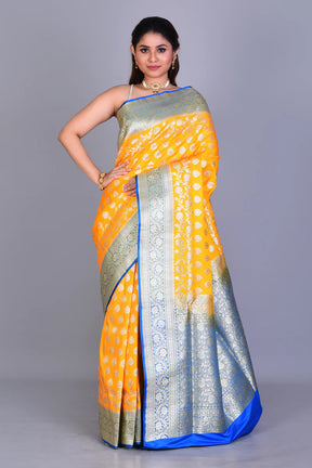 Yellow Banarasi Saree with Blouse Piece - Keya Seth Exclusive