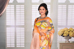 Load image into Gallery viewer, Cream Floral Printed Semi Silk Saree - Keya Seth Exclusive
