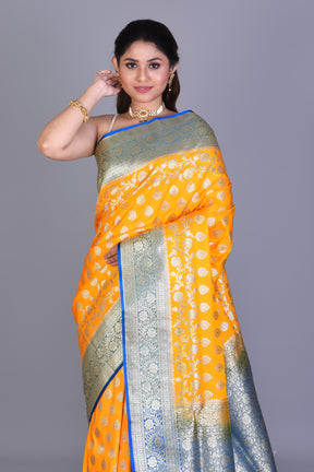 Yellow Banarasi Saree with Blouse Piece - Keya Seth Exclusive