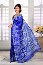 Load image into Gallery viewer, Bright Blue Printed Semi Silk Saree - Keya Seth Exclusive
