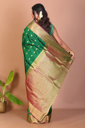 Deep Green Pure Kanjivaram Silk Saree - Keya Seth Exclusive