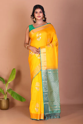 Yellow Blended Handloom Saree - Keya Seth Exclusive