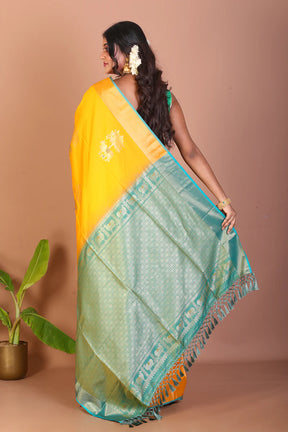 Yellow Blended Handloom Saree - Keya Seth Exclusive