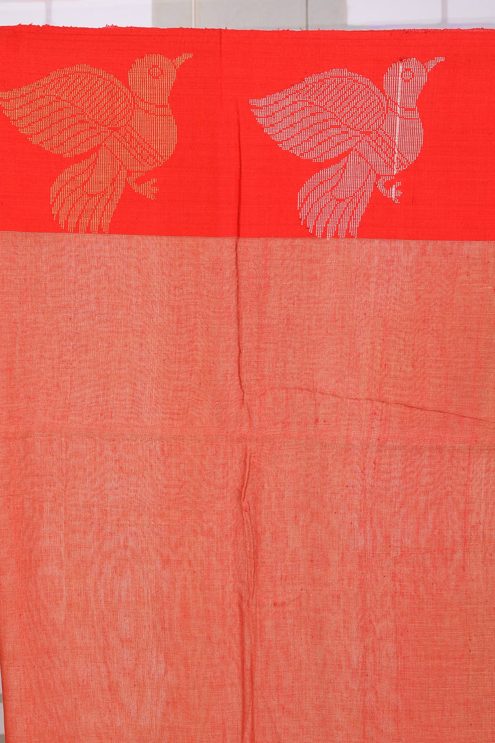 Beige Cotton Handloom Saree with Ganga-Jamuna Border - Keya Seth Exclusive