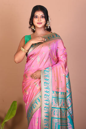 Pink Blended Baluchari Saree - Keya Seth Exclusive