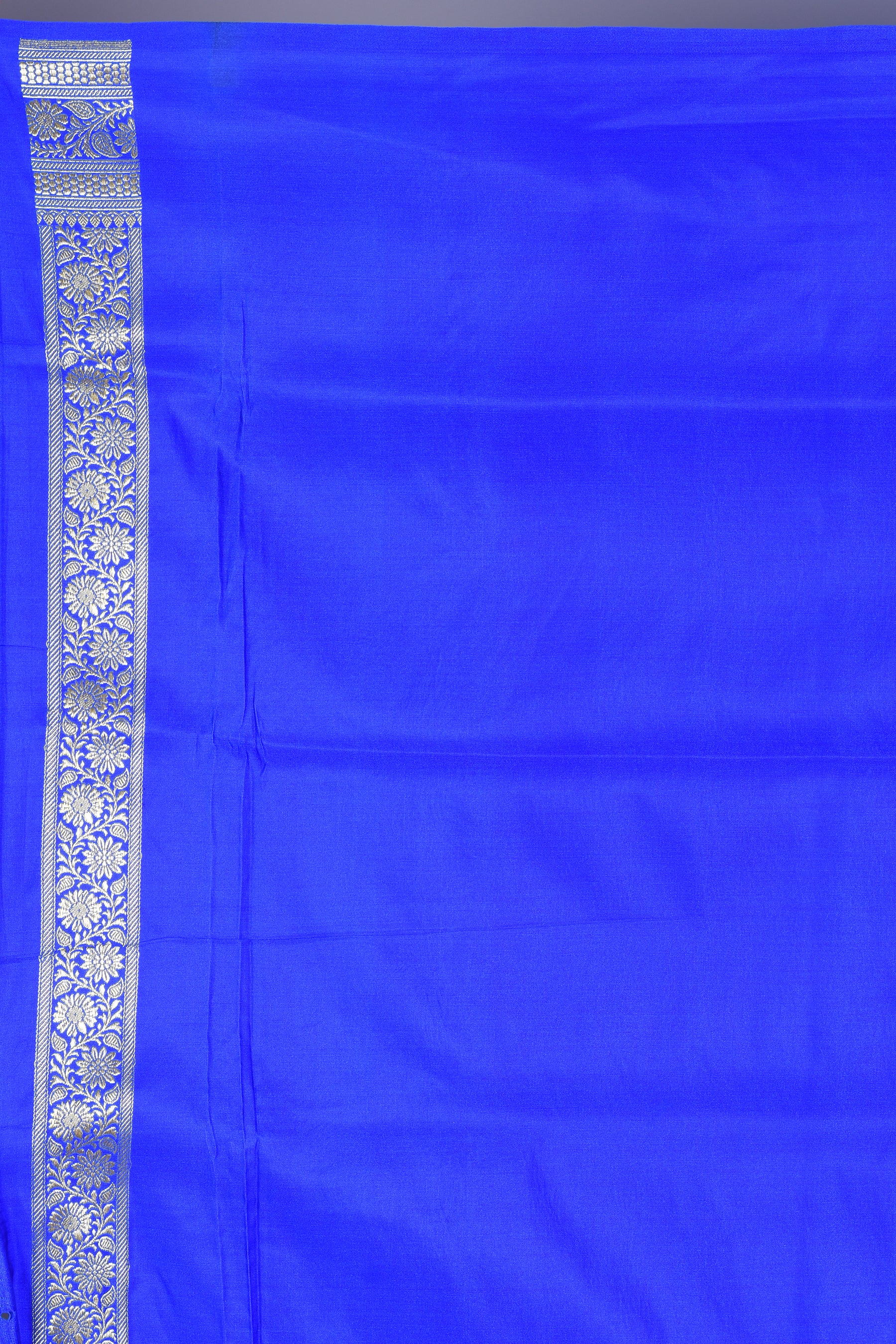 Royal Blue Patli Pallu Banarasi Saree with Blouse Piece - Keya Seth Exclusive