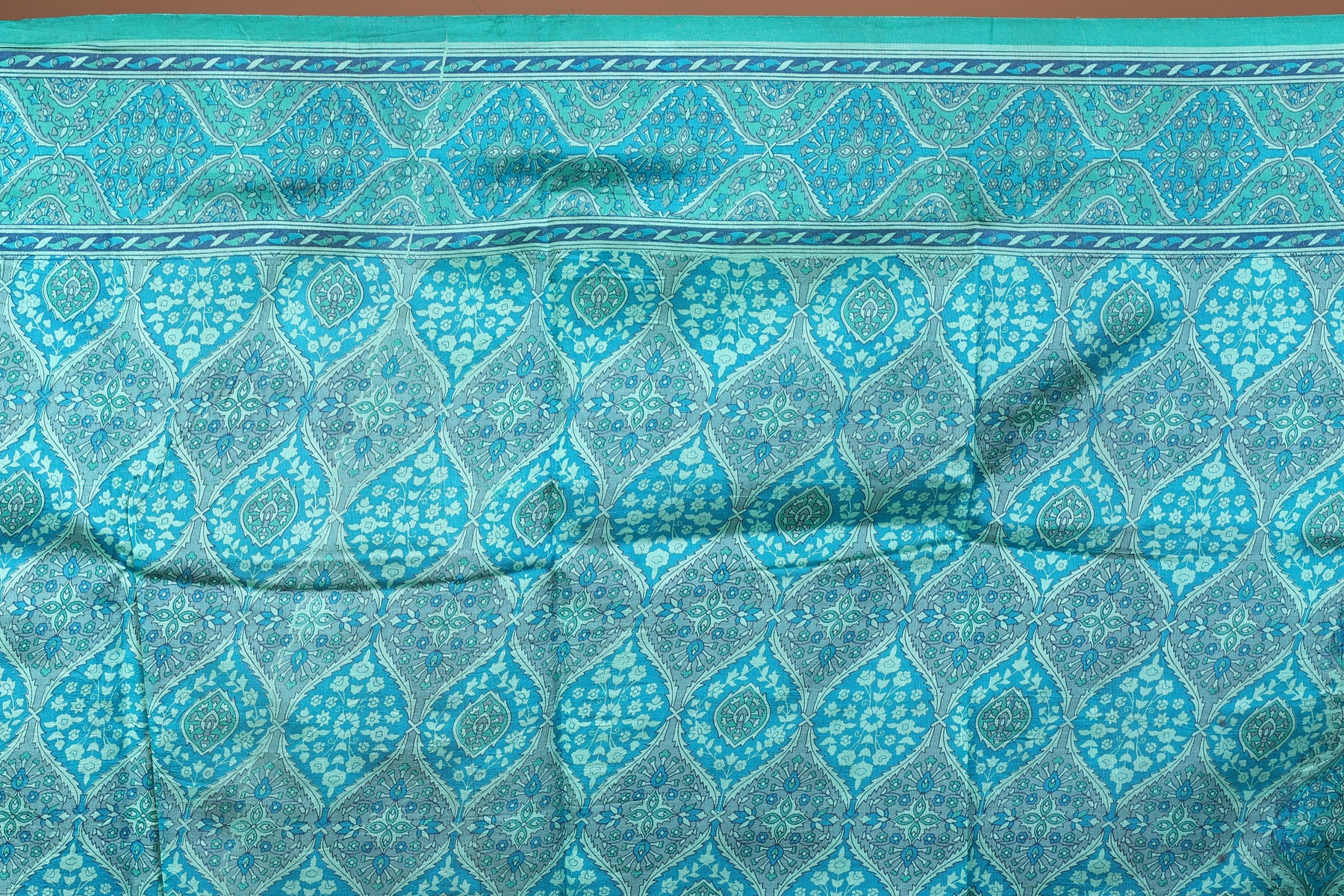 Blue Blended Printed Silk Saree - Keya Seth Exclusive