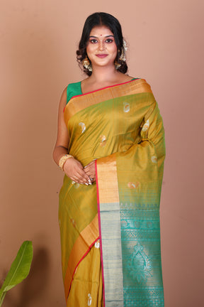 Olive Green Blended Handloom Saree - Keya Seth Exclusive