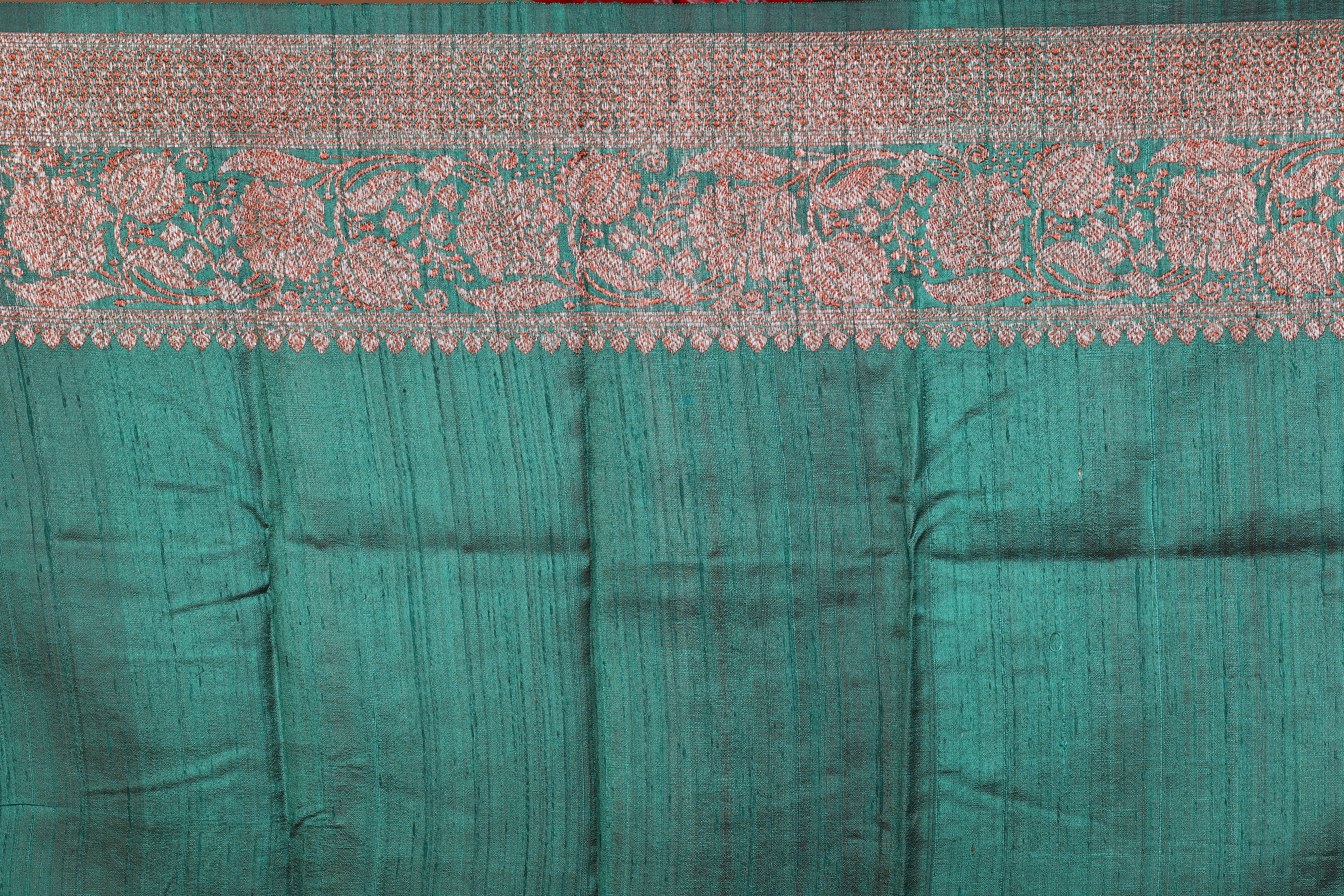 Bottle Green Pure Tussar Saree - Keya Seth Exclusive