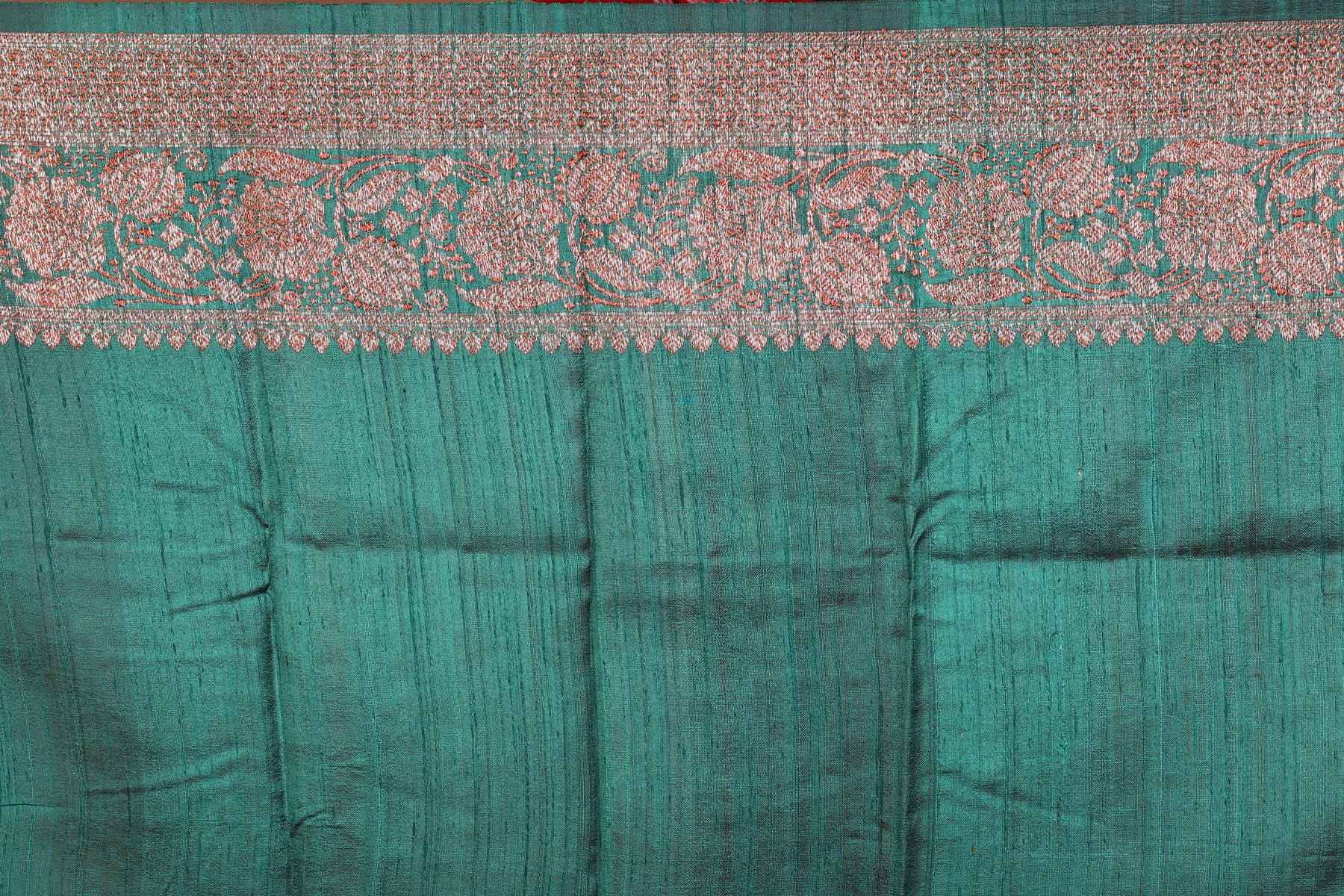 Bottle Green Pure Tussar Saree - Keya Seth Exclusive