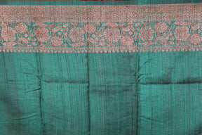 Bottle Green Pure Tussar Saree - Keya Seth Exclusive