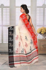 Load image into Gallery viewer, Gorgeous White Cotton Handloom Saree with Ganga-Jamuna Border - Keya Seth Exclusive
