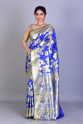 Royal Blue Banarasi Saree with Blouse Piece - Keya Seth Exclusive