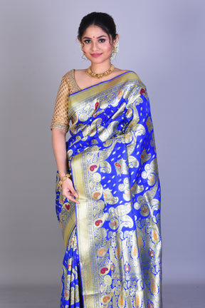 Royal Blue Banarasi Saree with Blouse Piece - Keya Seth Exclusive