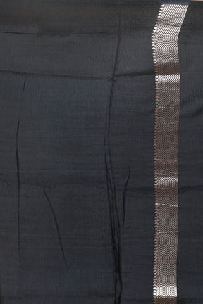 Black Blended Blended Silk Saree