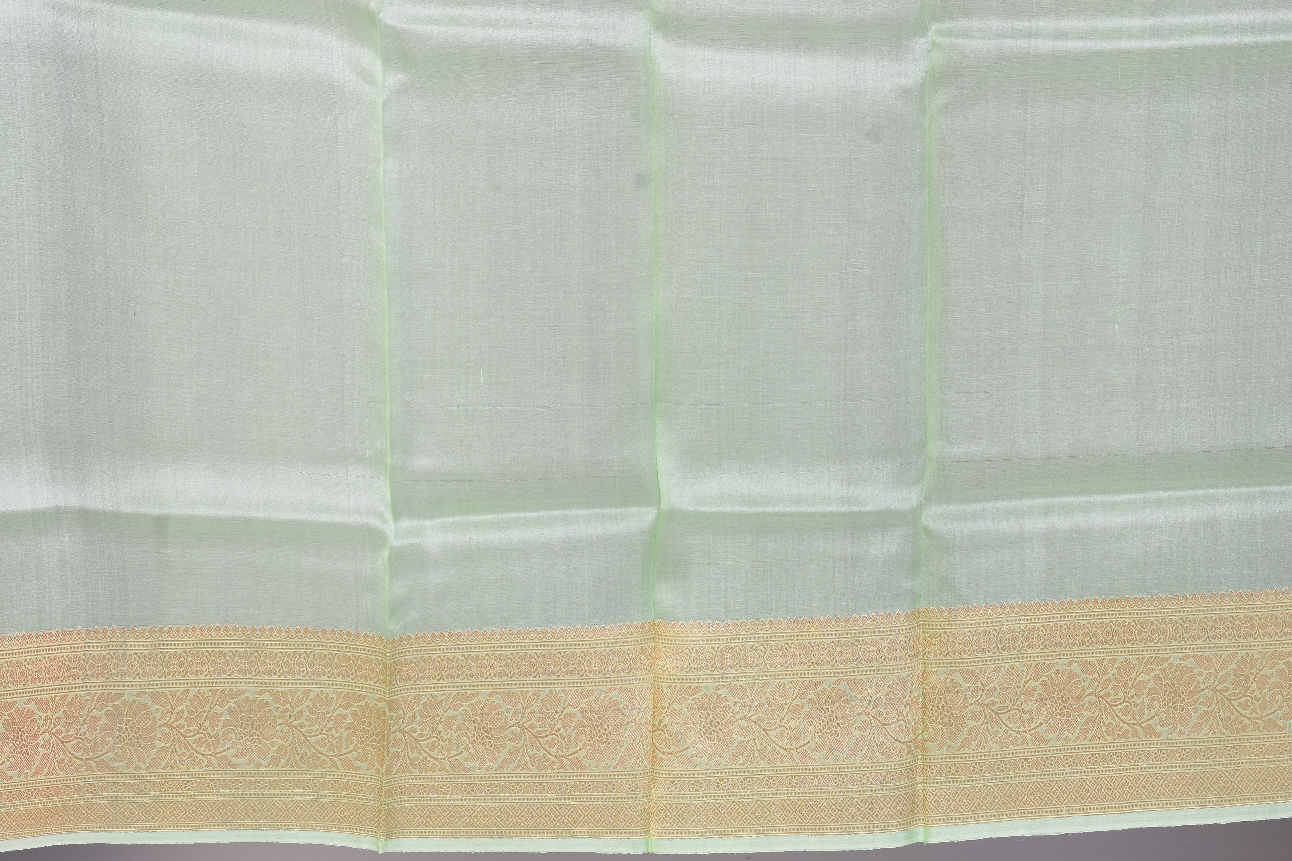 Light Pesta Green Pure Kora Saree with Blouse Piece - Keya Seth Exclusive