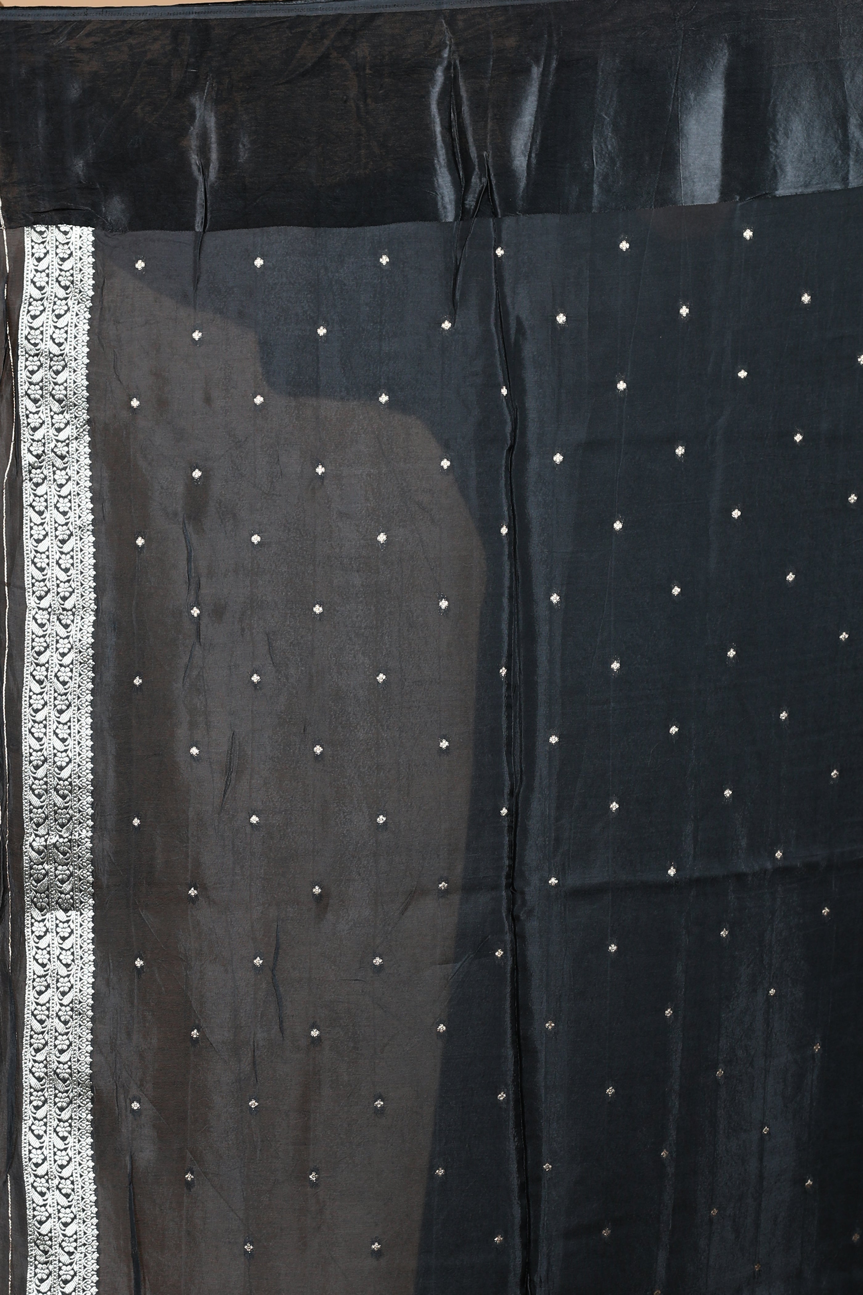 Black Blended Blended Silk Saree