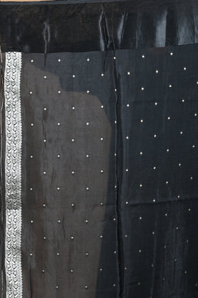 Black Blended Blended Silk Saree