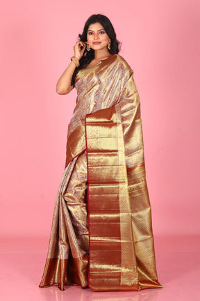 Brown Pure Tissue Kanjivaram Saree - Keya Seth Exclusive