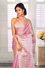 Load image into Gallery viewer, Powder Pink Crushed Tissue Saree - Keya Seth Exclusive
