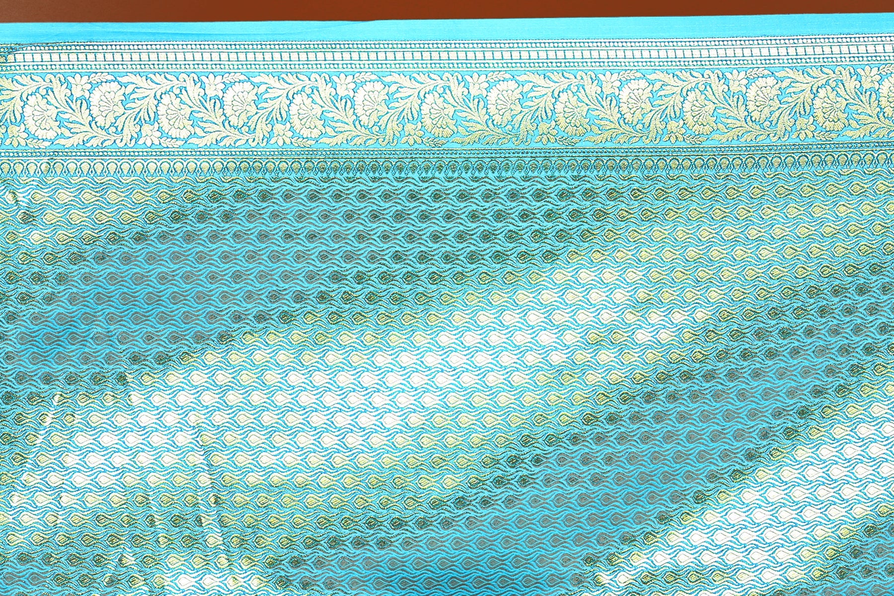 Blue Blended Blended Silk Saree