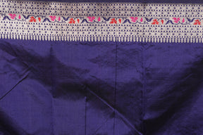 Navy Blue Pure Katan Saree - Keya Seth Exclusive