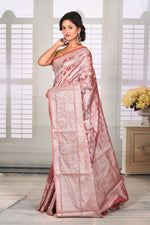 Load image into Gallery viewer, Light Peach Crushed Tissue Saree - Keya Seth Exclusive
