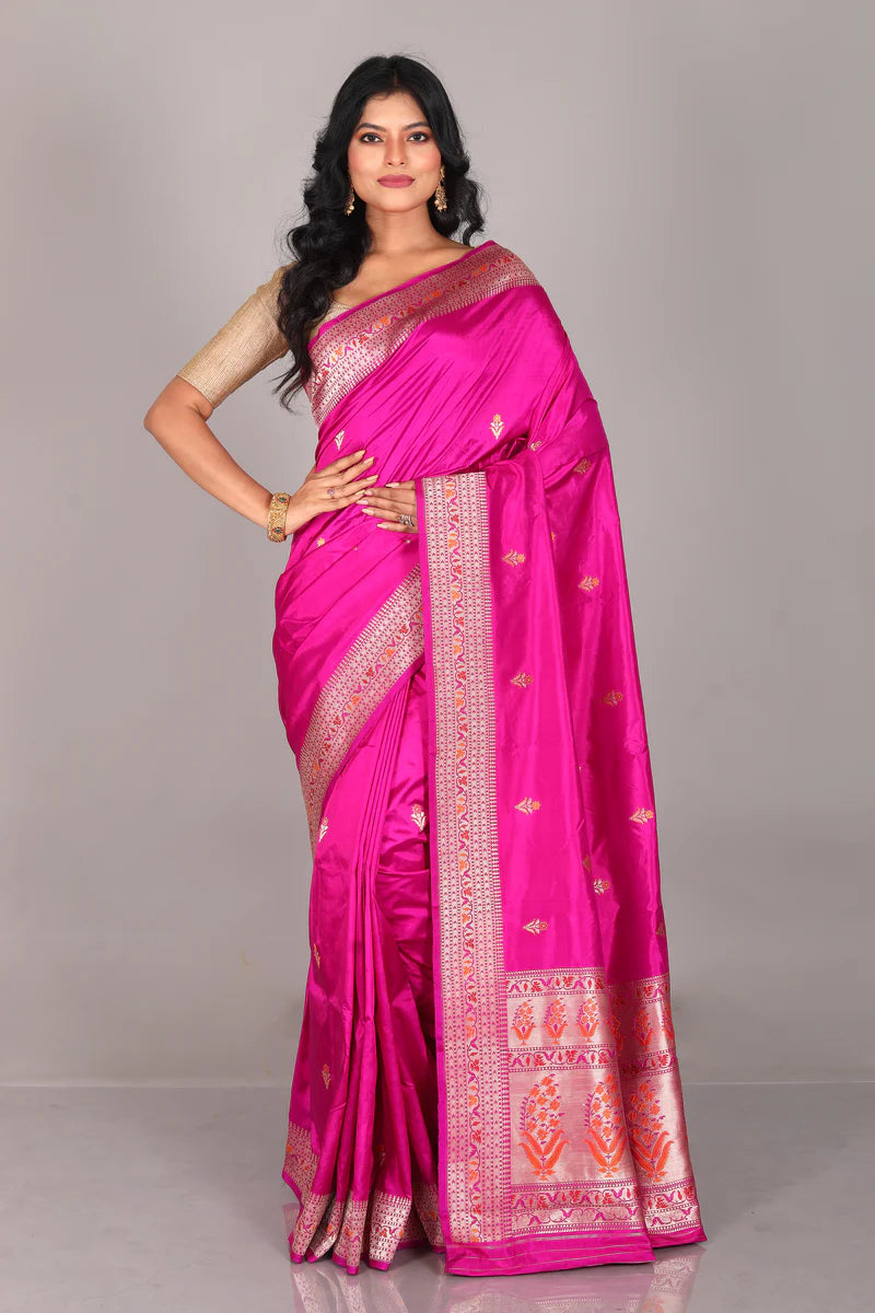 Pink Pure Katan Saree - Keya Seth Exclusive