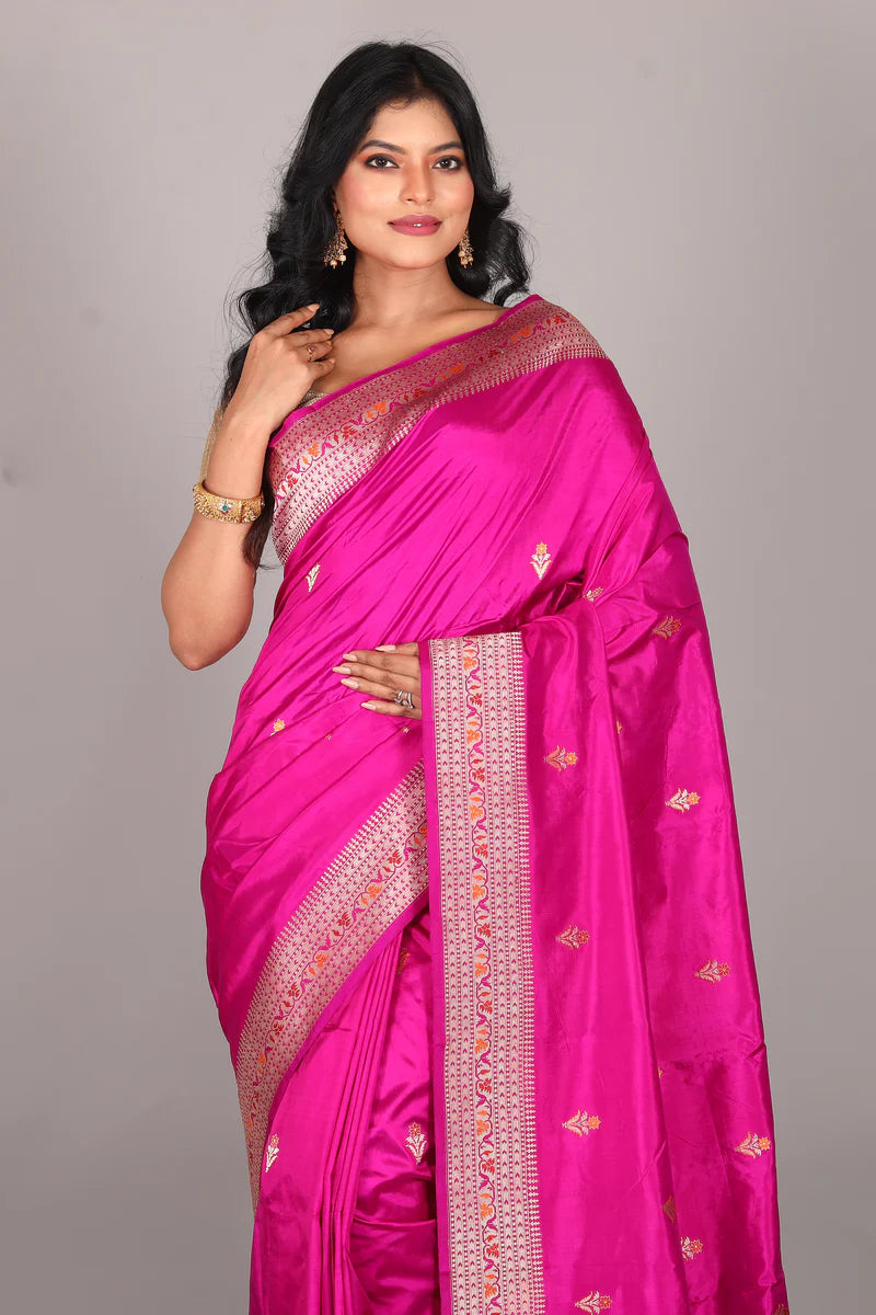 Pink Pure Katan Saree - Keya Seth Exclusive