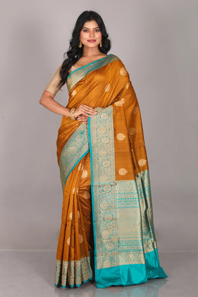 Mustard Pure Tussar Saree - Keya Seth Exclusive