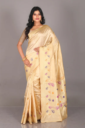 Offwhite Pure Katan Saree - Keya Seth Exclusive