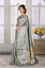 Load image into Gallery viewer, Deep Green Crushed Tissue Saree - Keya Seth Exclusive
