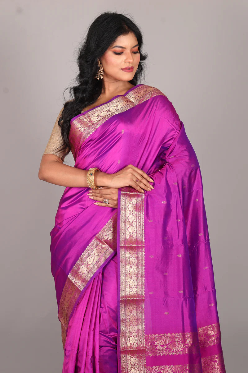 Magenta Pure Kanjivaram Silk Saree - Keya Seth Exclusive