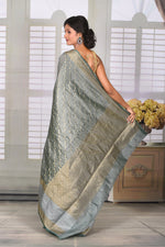 Load image into Gallery viewer, Deep Green Crushed Tissue Saree - Keya Seth Exclusive
