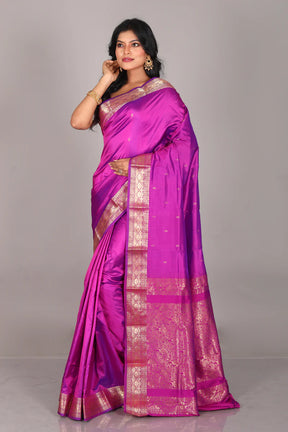 Magenta Pure Kanjivaram Silk Saree - Keya Seth Exclusive