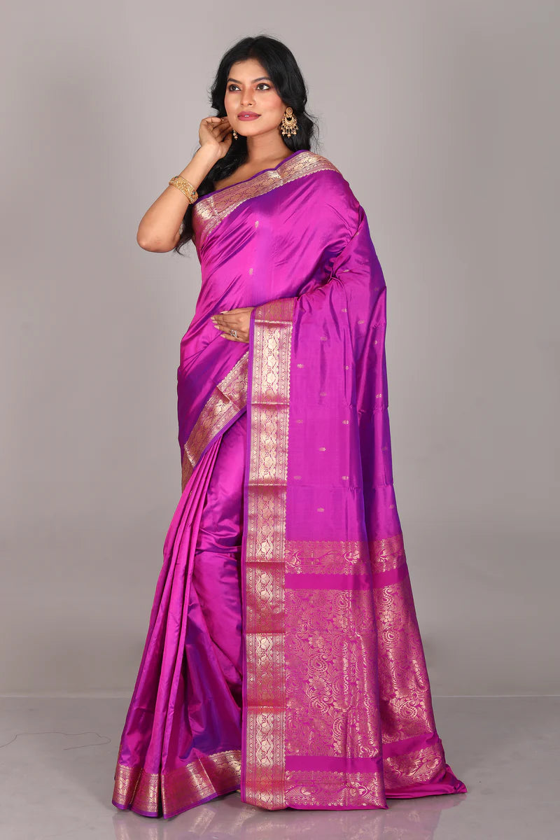 Magenta Pure Kanjivaram Silk Saree - Keya Seth Exclusive