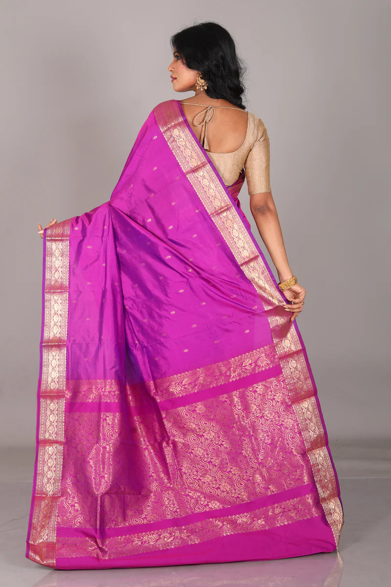 Magenta Pure Kanjivaram Silk Saree - Keya Seth Exclusive
