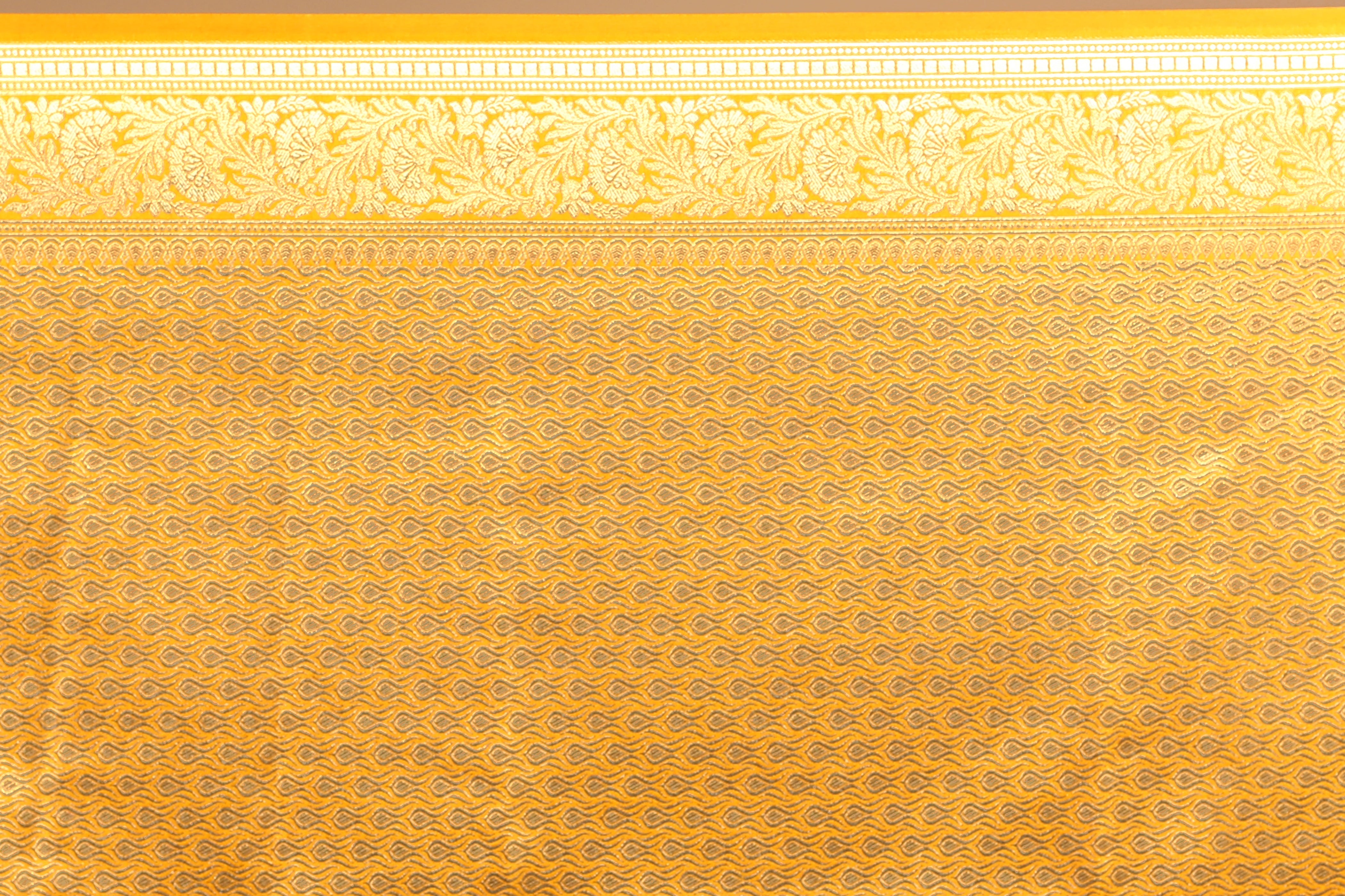 Yellow Blended Blended Silk Saree