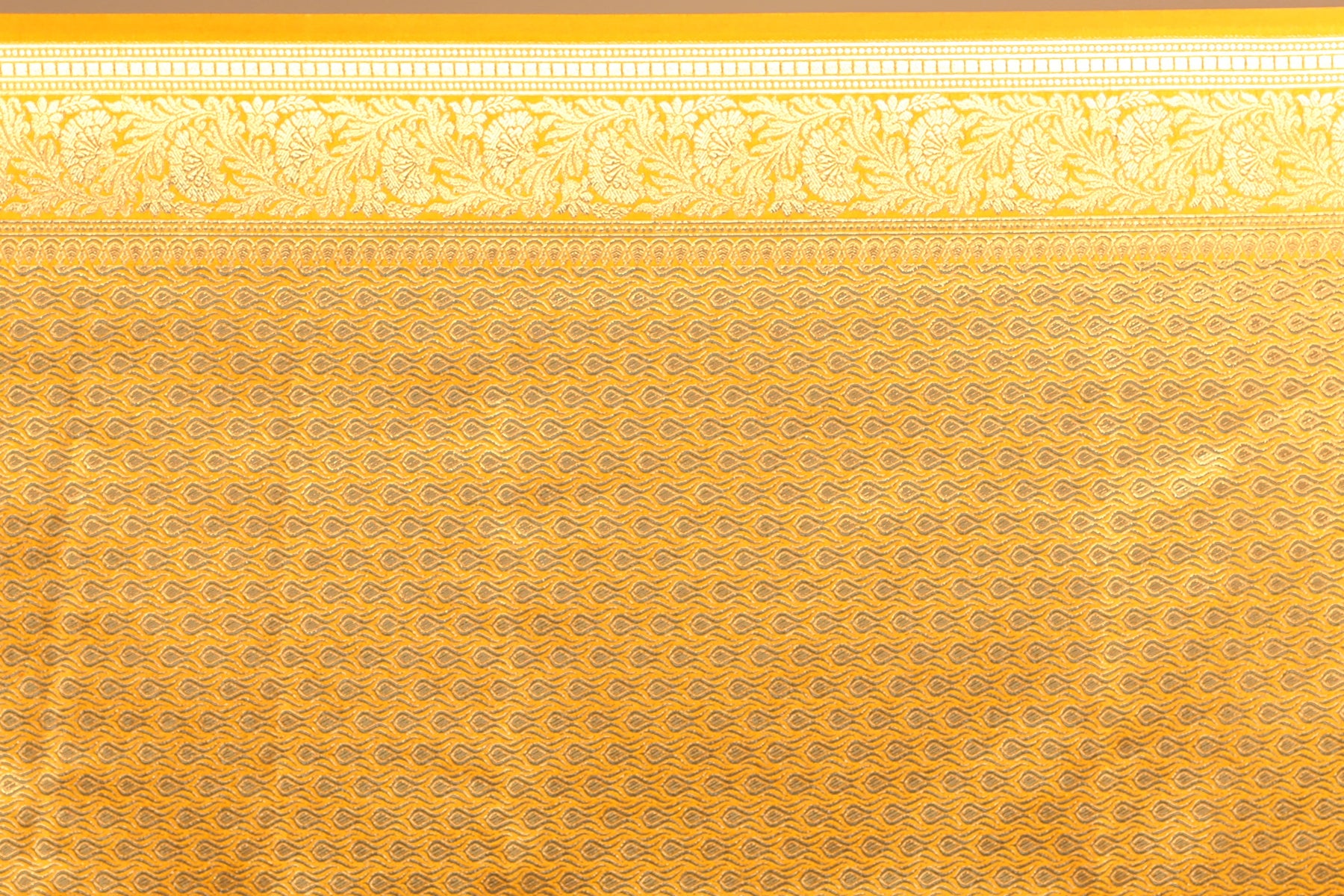 Yellow Blended Blended Silk Saree
